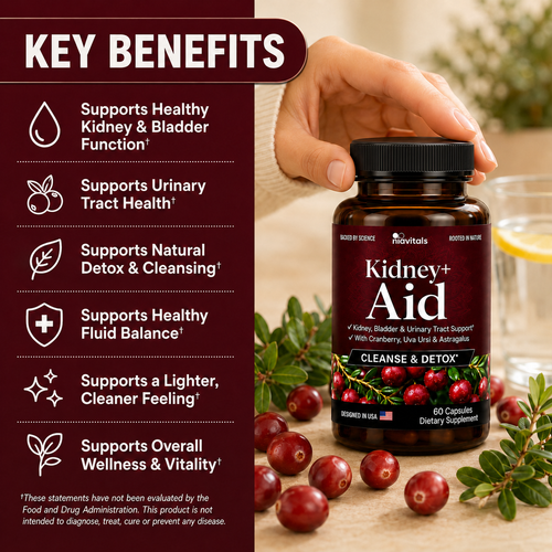 Niavitals Kidney+ Aid Kidney Stone & Urinary Tract Support