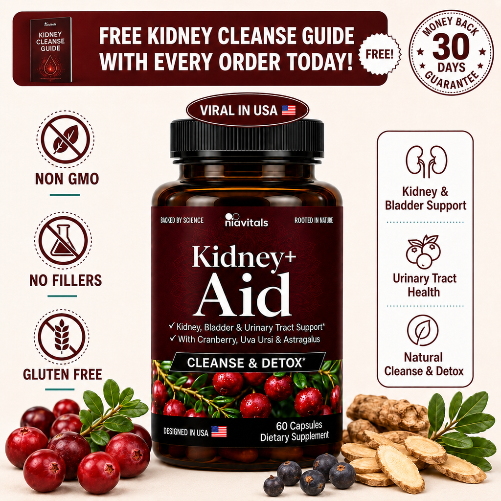 Niavitals Kidney+ Aid Kidney Stone & Urinary Tract Support