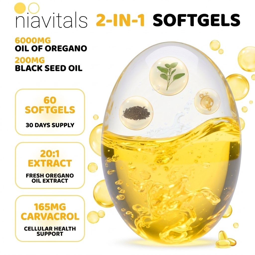 niavitals® The Original Oregano & Black Seed Oil Softgels